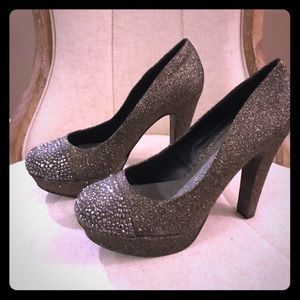 Glitter and Stud Gianni Bini Platform Heels